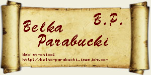 Belka Parabucki vizit kartica